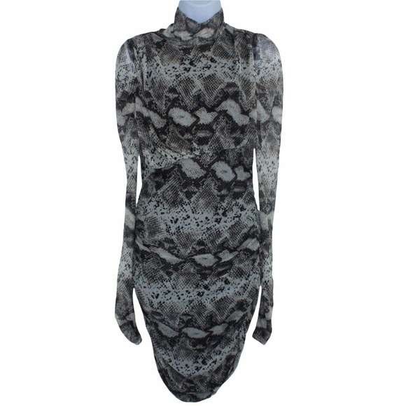 UTOWN U.S.A Women's Size Medium Rusched Animal Print Dress - Picture 2 of 10